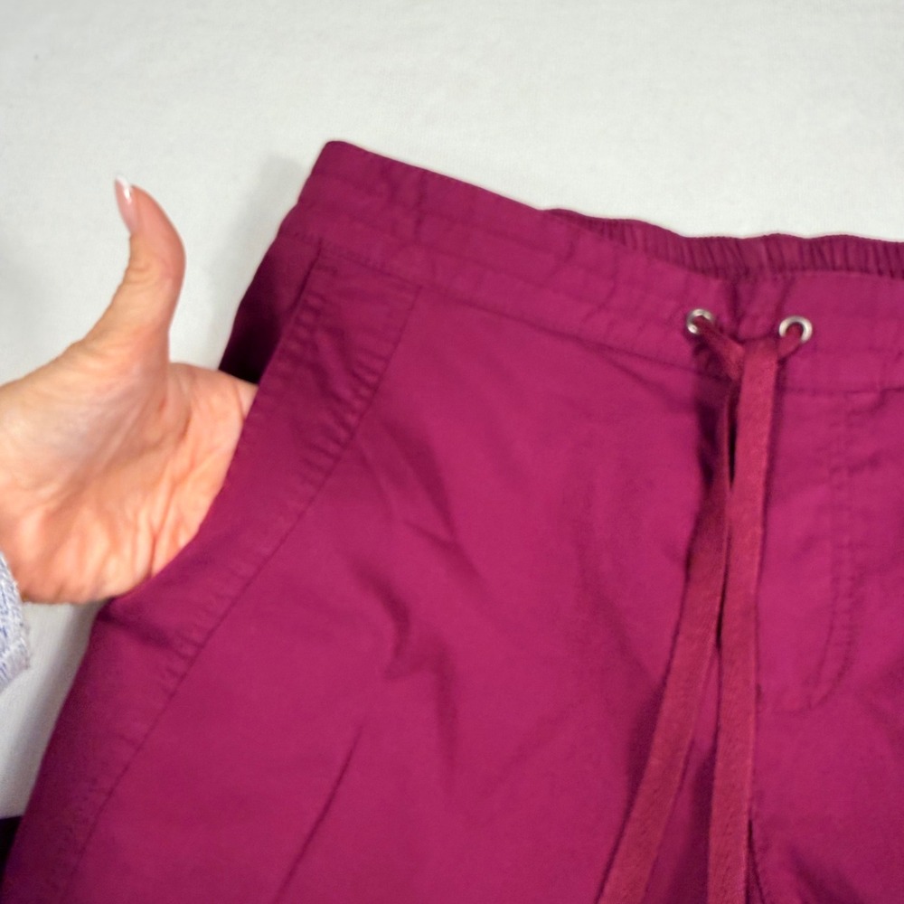 Healing Hands Purple Label Scrub Set XS Burgundy V-Neck Top Drawstring Pants - Picture 14 of 16